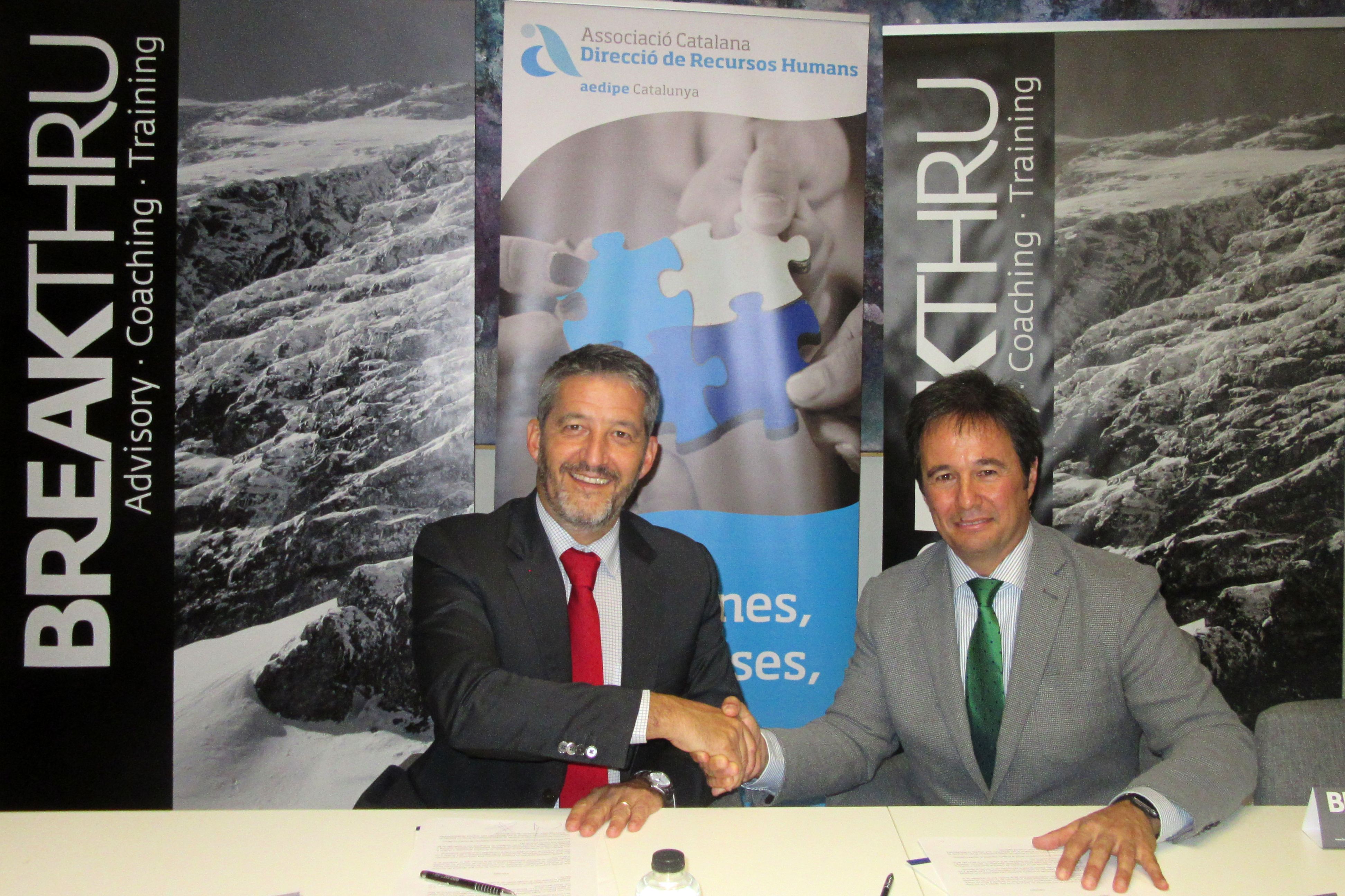 Signatura acord Breakthru i Aedipe Catalunya