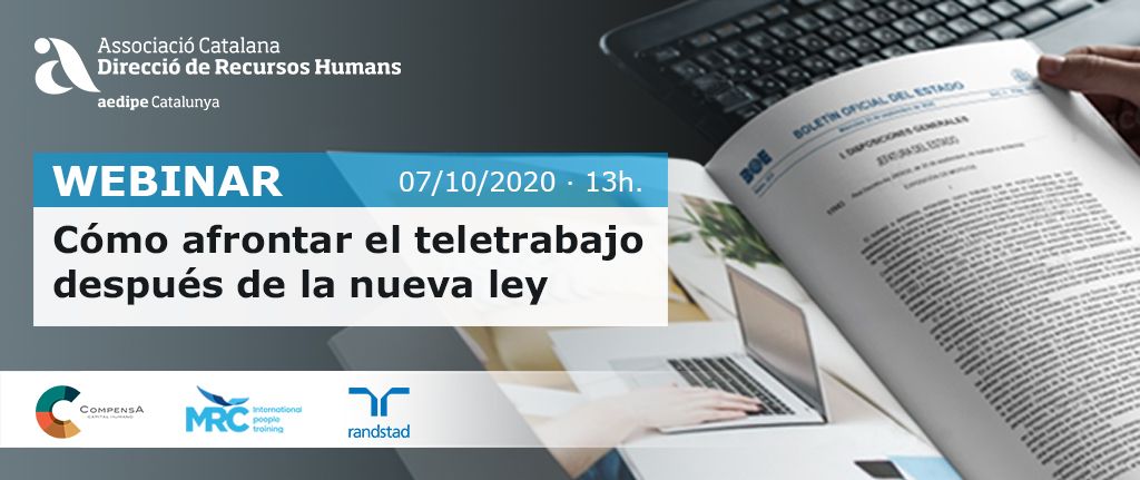 Webinar Com afrontar el teletreball després de la nova llei. 07/10/2020