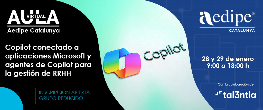 AV Copilot conectat a aplicacions Microsoft i agents de Copilot per a la gestió de RRHH. 28/01 i 29/01