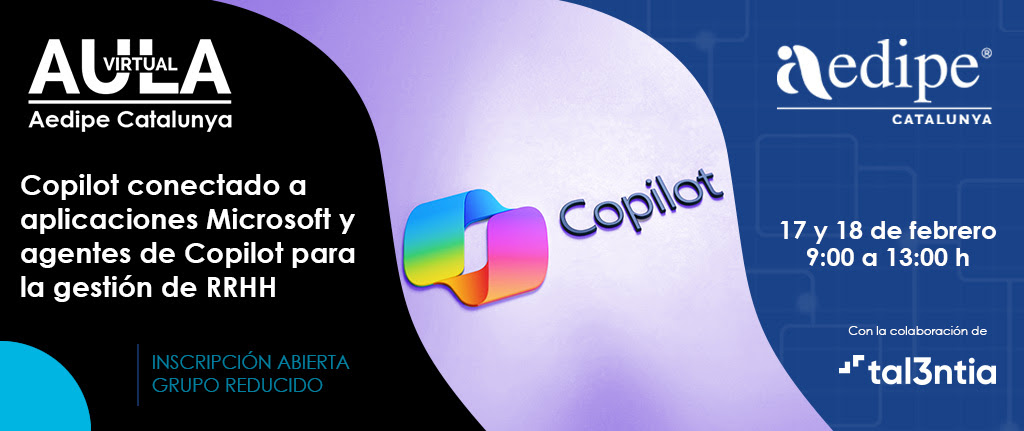 AV Copilot connectat a aplicacions Microsoft i agents de Copilot per a la gestió de RRHH. 17/02 i 18/02