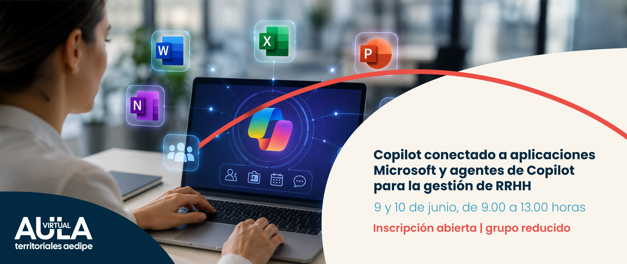 AV Copilot connectat a aplicacions Microsoft i agents de Copilot per a la gestió de RH. 09/06 i 10/06