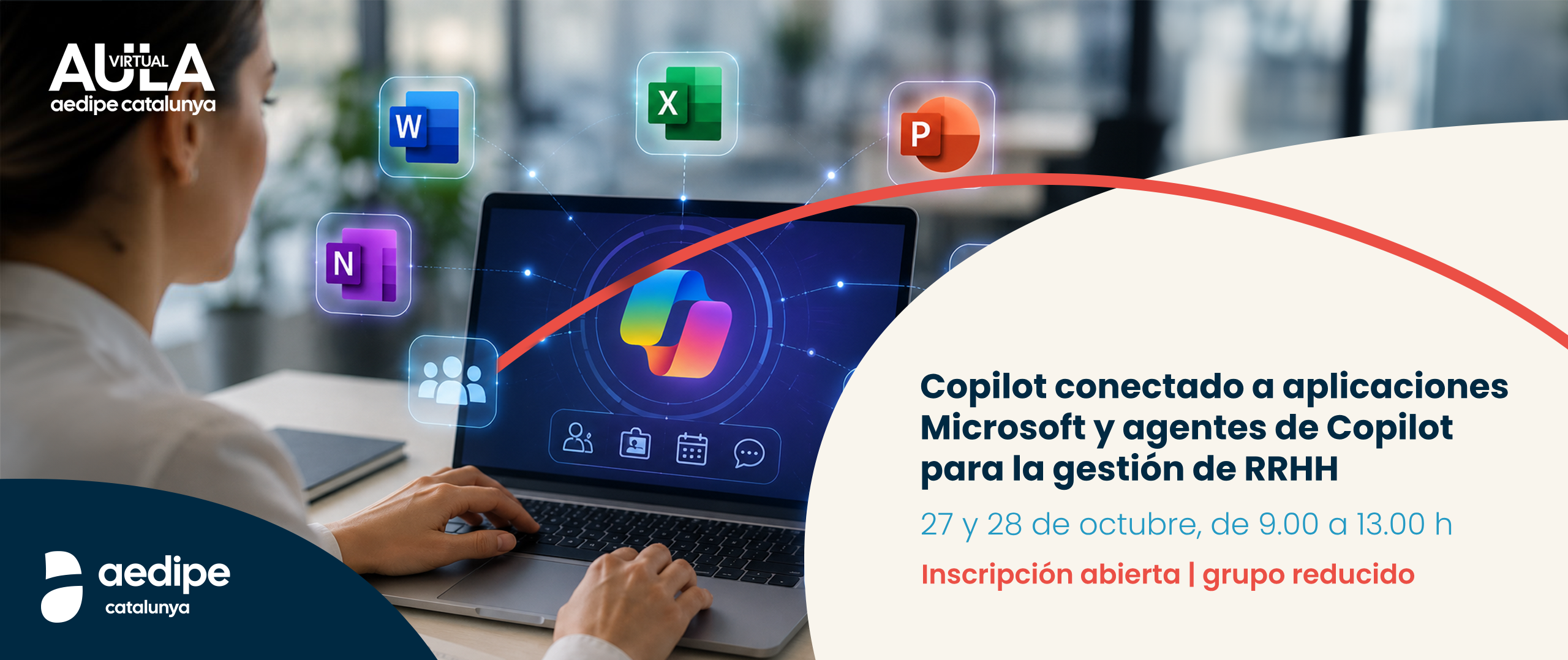 AV Copilot connectat a aplicacions Microsoft i agents de Copilot per a la gestió de RH. 27/10 i 28/10